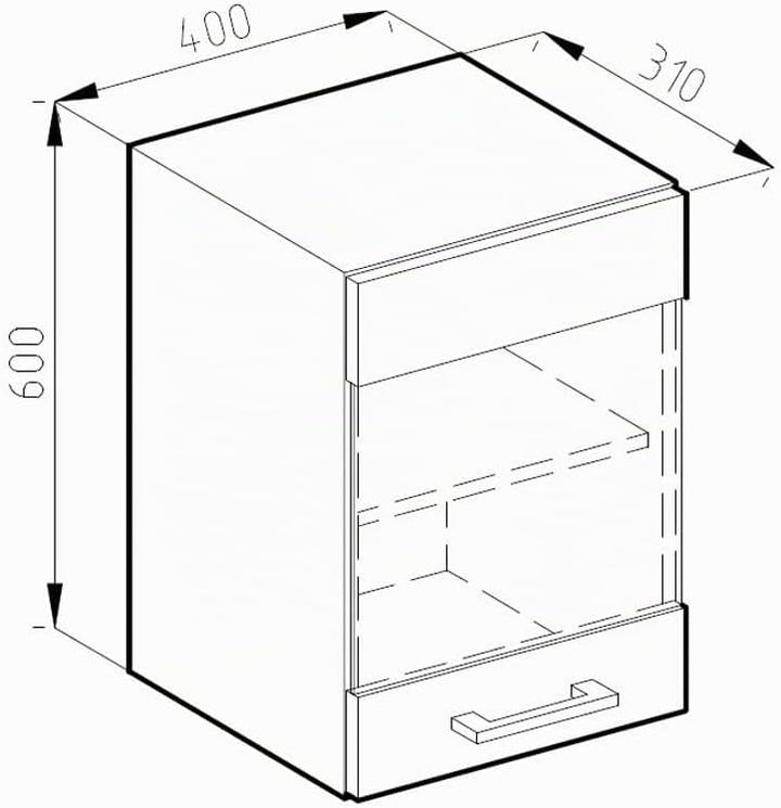 Vicco Küchenschrank Glas R-Line, Anthrazit Hochglanz/Weiss, 40 cm Anthrazit Hochglanz Hängeglasschra