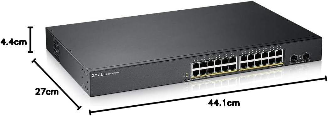 Zyxel 24-Port Gigabit PoE Switch | Smart managed | Rackmontage | 24 PoE+-Ports mit einem Budget von