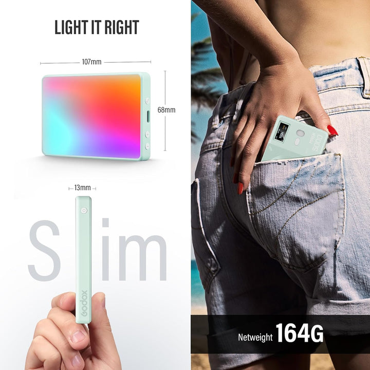 GODOX MA5R Magnetic Full Colour RGB Video Light, 1800K-10000K 14 Pre-Programmed Effects LED Light Ph
