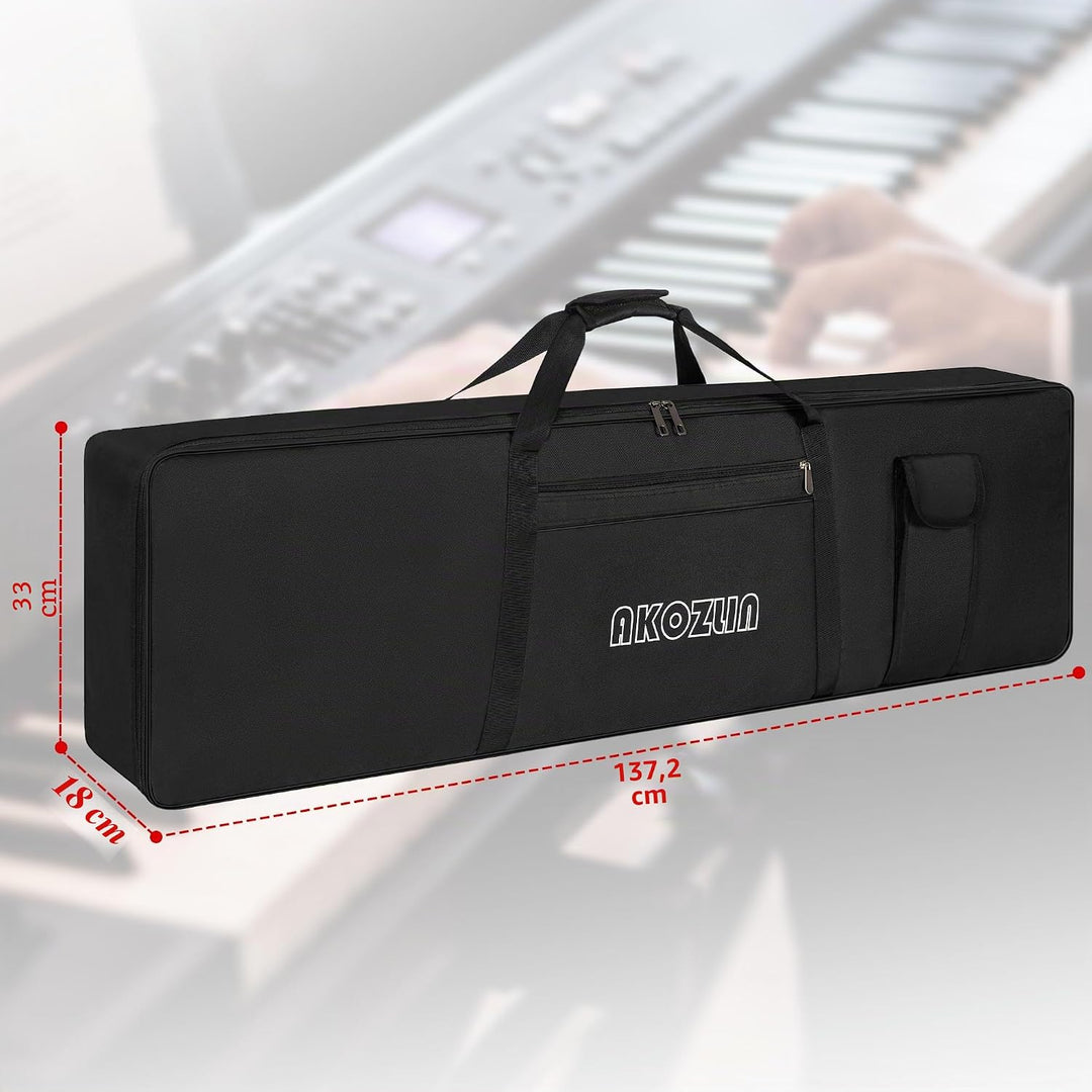 AKOZLIN Tragbare gepolsterte Tastatur-Tasche mit 88 Tasten, Masse: 137,4 x 17 x 33,5 cm, elektrische
