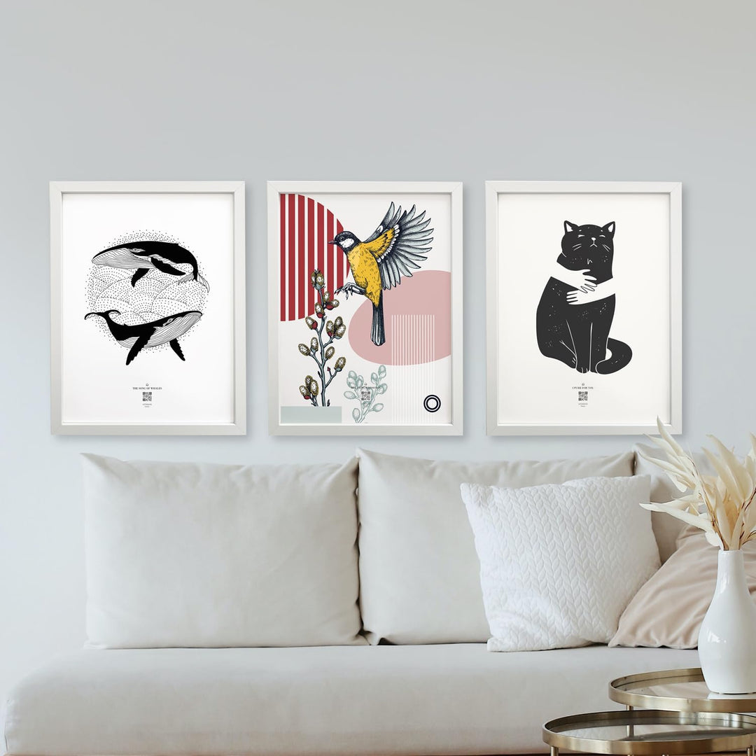 VALINA HÖRBAR RELAX | Hörbild | 3er-Set | Tiere | Poster Poster / Papier 30cm x 40cm, Poster / Papie