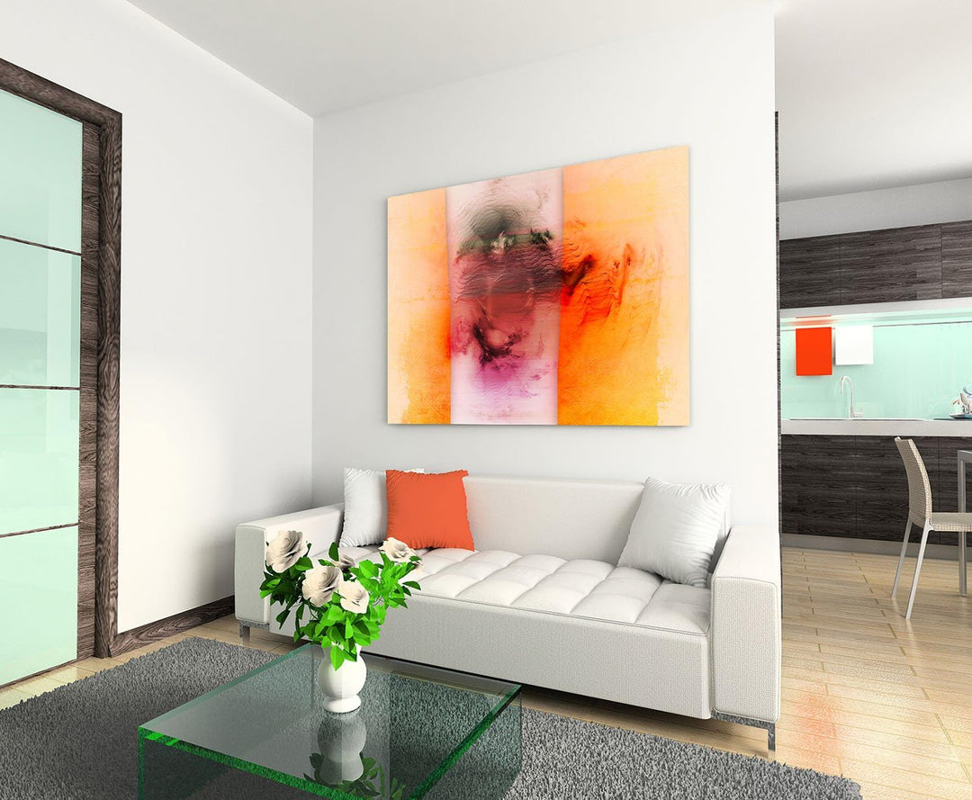 Paul Sinus Art Zarte Begegnung Abstraktes Bild auf Leinwand Abstrakt131_cm_dekoratives LeinLeinwandb
