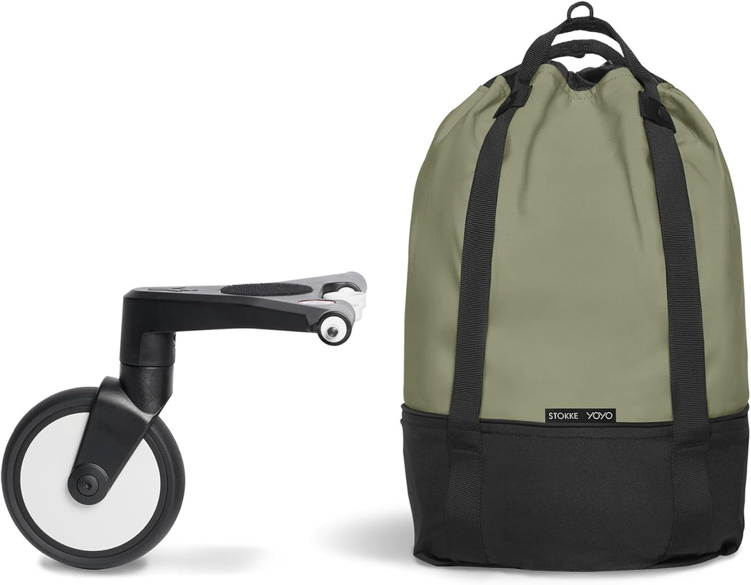 Babyzen YOYO Bag, Olive - Robuster zusätzlicher Stauraum am YOYO2 Kinderwagen - Inklusive Rad und Ha