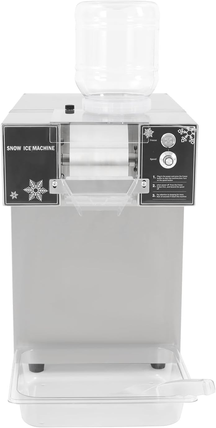 Schneeflocken Eismaschine 180kg/Tag 1200W Gewerbliche Schnee Eis Maschine aus Edelstahl, 9 stufige r