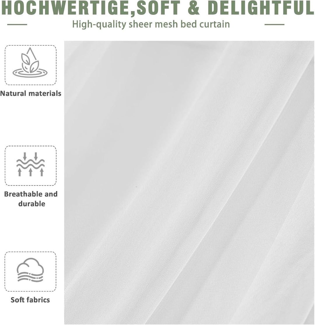Hausbett Himmel Set 2-TLG - Betthimmel 150x350cm für Kinderbett Deko - Aus Atmungsaktivem Musselin m