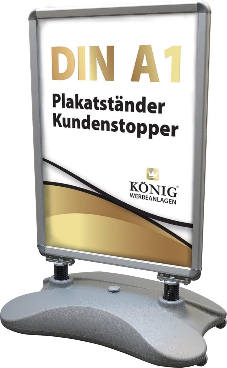 Dreifke Kundenstopper Keitum Wind Line DIN A1 silber| beidseitig für 2 Plakate | stabiler Fuss für s