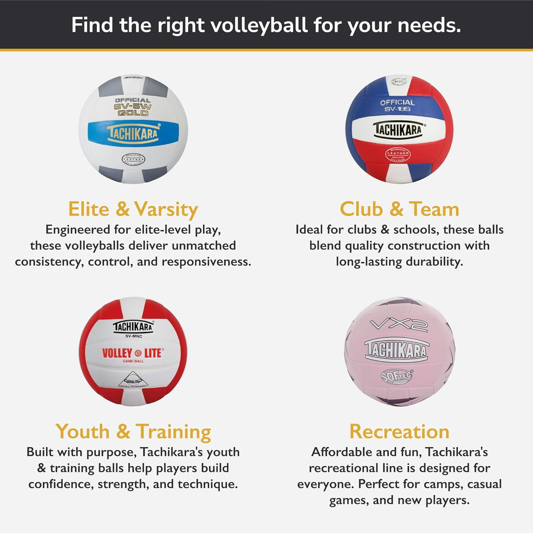 Tachikara SV5W Gold Competition Premium Leather Volleyball Weiss, Weiss