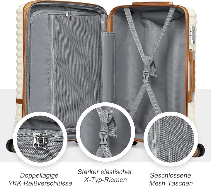 Joyway Kofferset Reisekoffer Set 6tlg Hartschale mit Beautycase Kosmetikkoffe mit 4 Rollen und TSA-S
