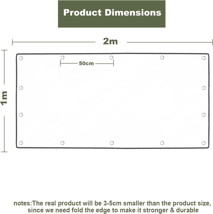 Wasserdichtes Transparent Plane mit Ösen, Klare PVC Wetterfeste Abdeckplane, Reissfeste Vorhang für