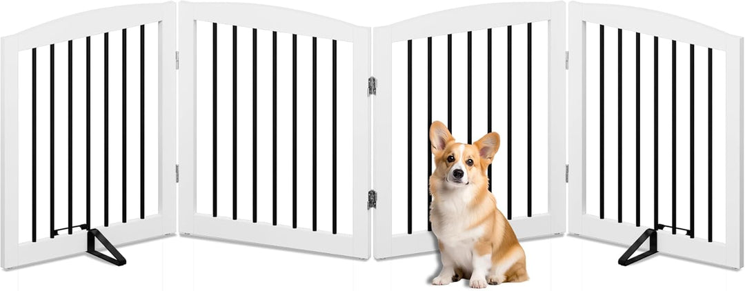 Absperrgitter Hund,Hundegitter für Wohnung Garten ohne Bohren aus Metal Holz,Freistehendes Hundeabsp