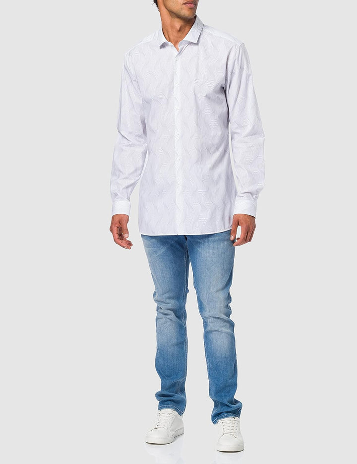 HUGO Herren Erondo 10233723 01 Hemd, Open White199, 40