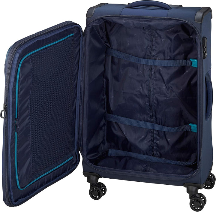 D & N Unisex 9074-01 Koffer Trolley 4 Rollen, schwarz, 1, Schwarz