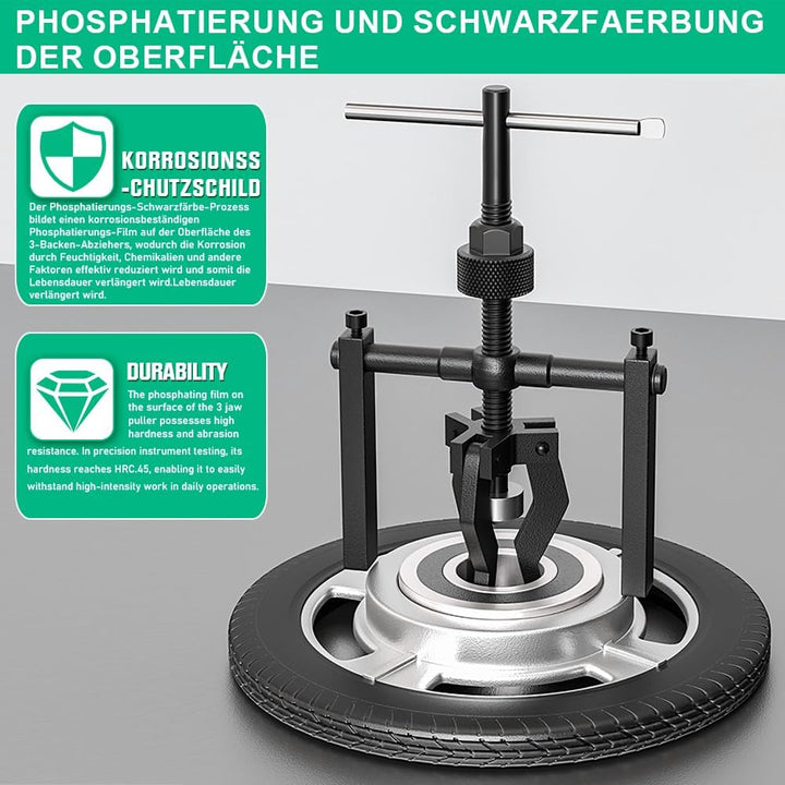 3-Backen Innenlager-Abzieher, Lager Abzieher mit 3 Arming | 18 bis 40 mm | 1 Ton | Aus Chrom-Vanadiu