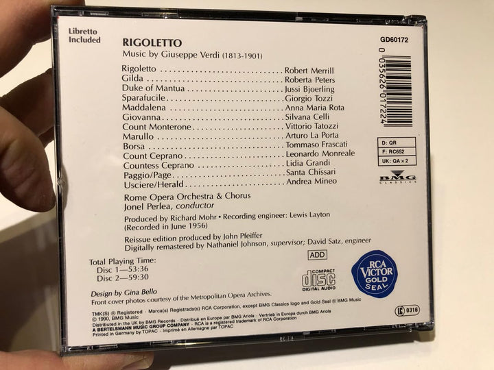 Verdi: Rigoletto (Gesamtaufnahme) (ital.), Audio-CD