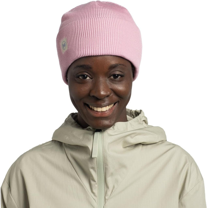 BUFF Unisex Hat Crossknit Beanie, Camelia Pink