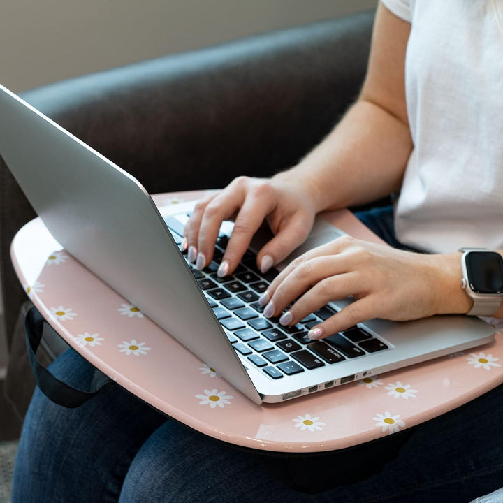 LAPGEAR MyStyle 45336 Tragbarer Schossschreibtisch mit Kissen, Gänseblümchen, für Laptops bis zu 39,