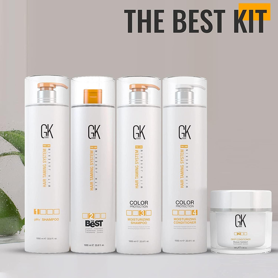 GK HAIR Global Keratin The Best Professional Hair Kit (1000ml/33.8 Fl Oz) zum Glätten, Glätten von K