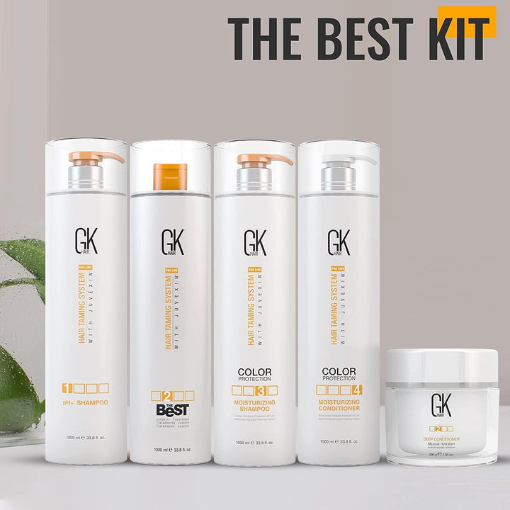 GK HAIR Global Keratin The Best Professional Hair Kit (1000ml/33.8 Fl Oz) zum Glätten, Glätten von K