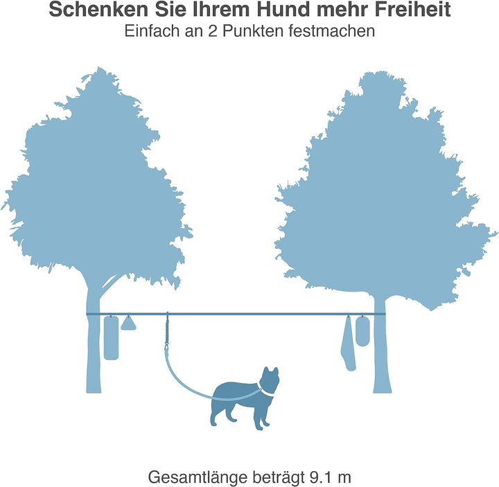 Kurgo Ridgeline Tie-Out Leine für Hunde, Baumfreundliches Gewebe mit reflektierender Naht, Mit prakt
