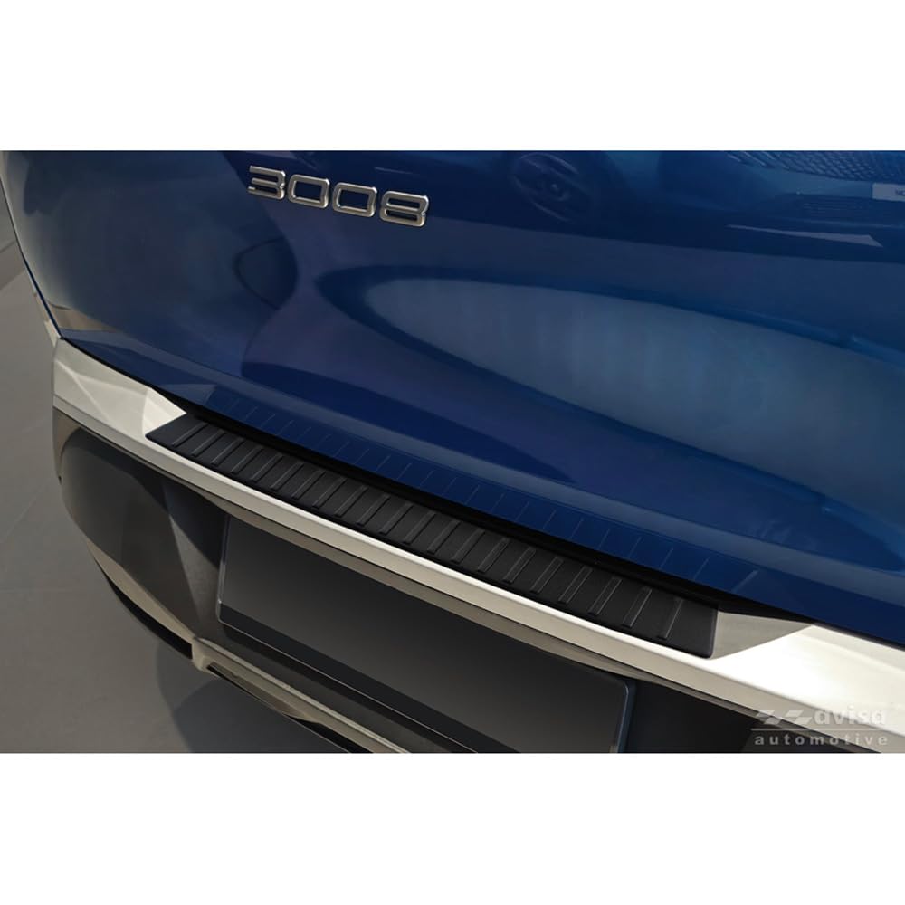 Avisa Matt-Schwarz Edelstahl Heckstossstangenschutz kompatibel mit Peugeot 3008 III 2024- &