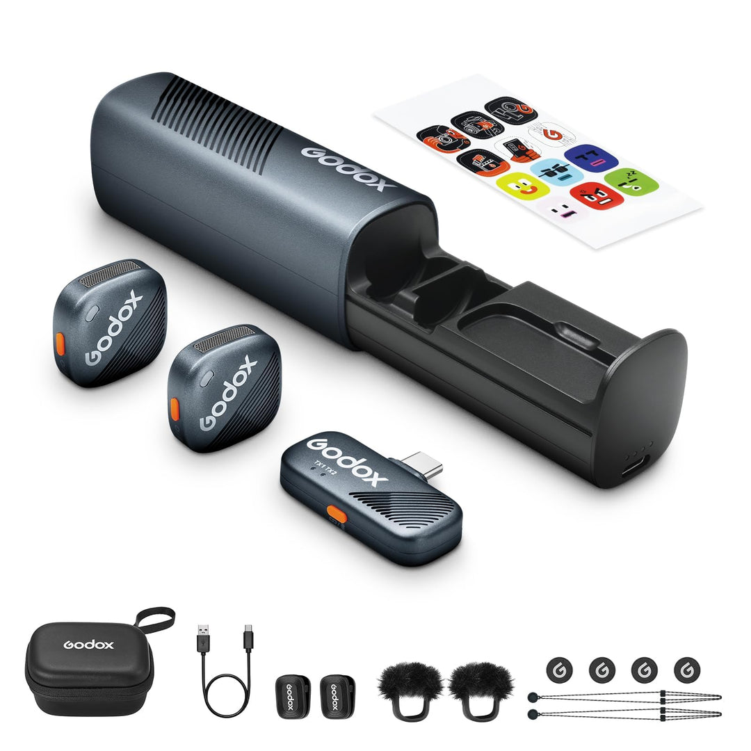 GODOX Cube-SC Kit2 2.4G Wireless Microphone Kompatibel mit Typ-C Android Phones iPhone 15, Rauschunt