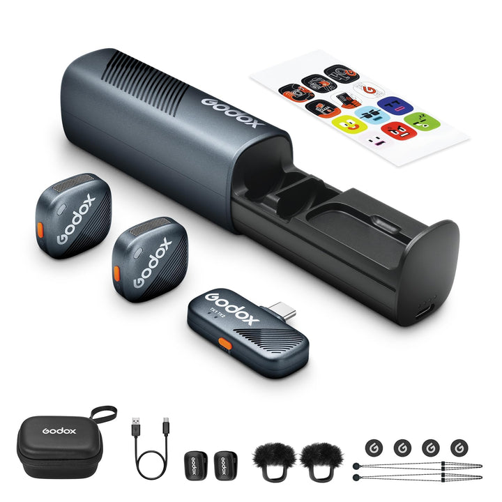 GODOX Cube-SC Kit2 2.4G Wireless Microphone Kompatibel mit Typ-C Android Phones iPhone 15, Rauschunt