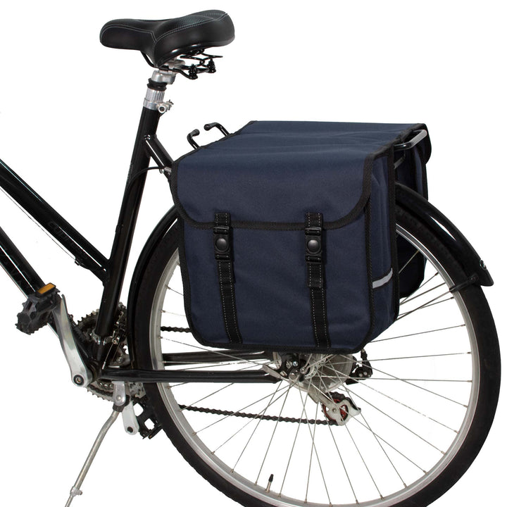 BikyBag Classic Doppel-Fahrradtasche, 2x13L Gepäckträgertasche, Wasserabweisend, mit Reflektoren (Du