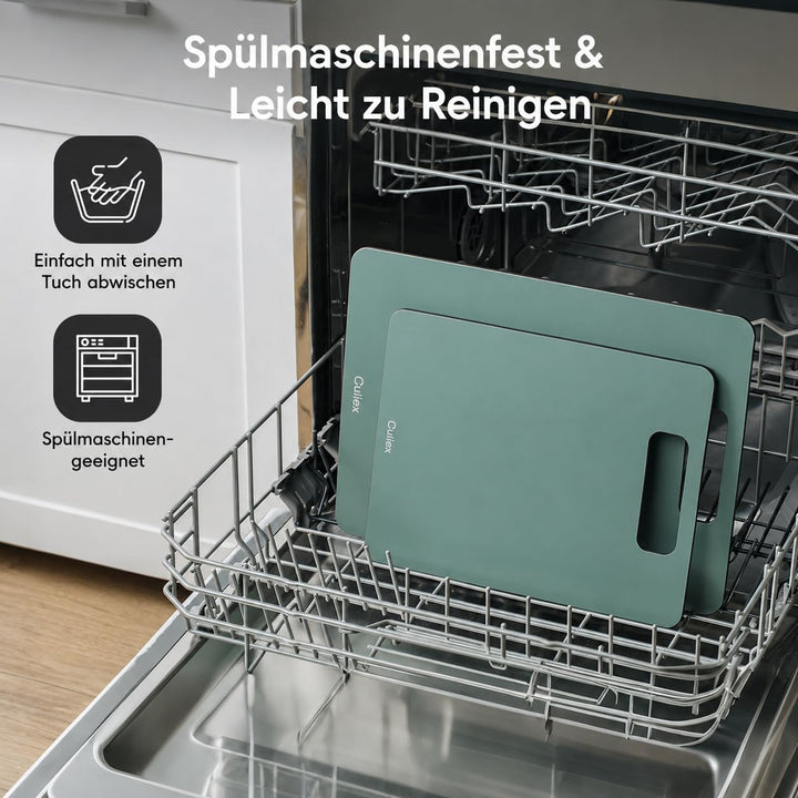Holzfaser Schneidebrett 2er-Pack, Spülmaschinenfest Verbund-Schneidebrett, Hohe Dichte, Ungiftig, BP