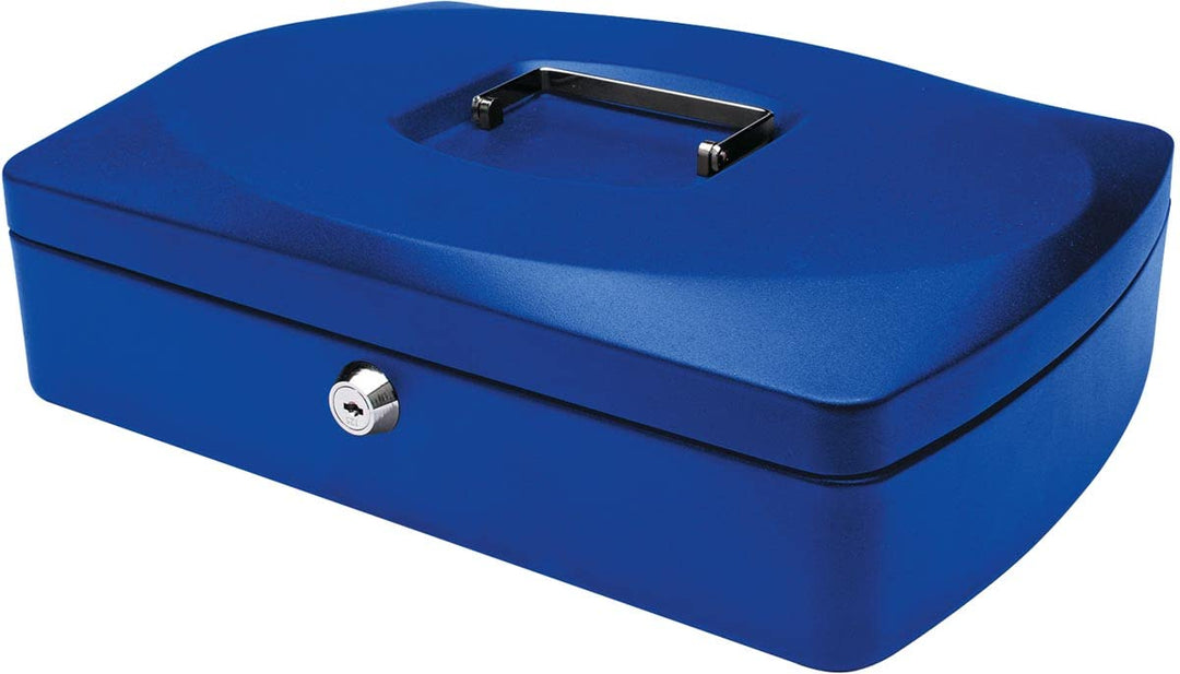 Q-Connect KF02625 Geldkassette 30,48 cm blau Blau 325 x 235 x 85 mm, Blau 325 x 235 x 85 mm