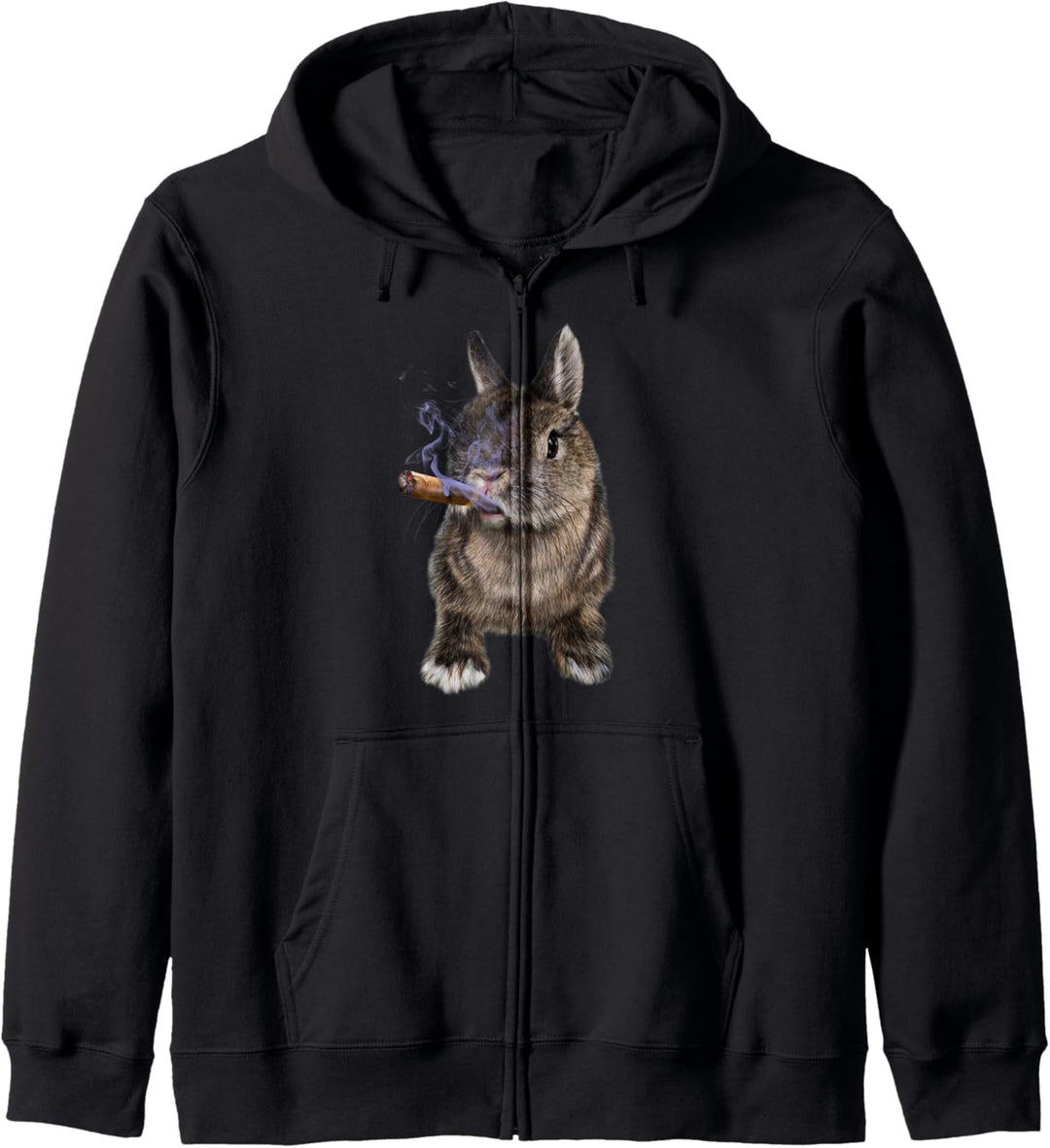 Kaninchen mit Zigarre Kapuzenjacke