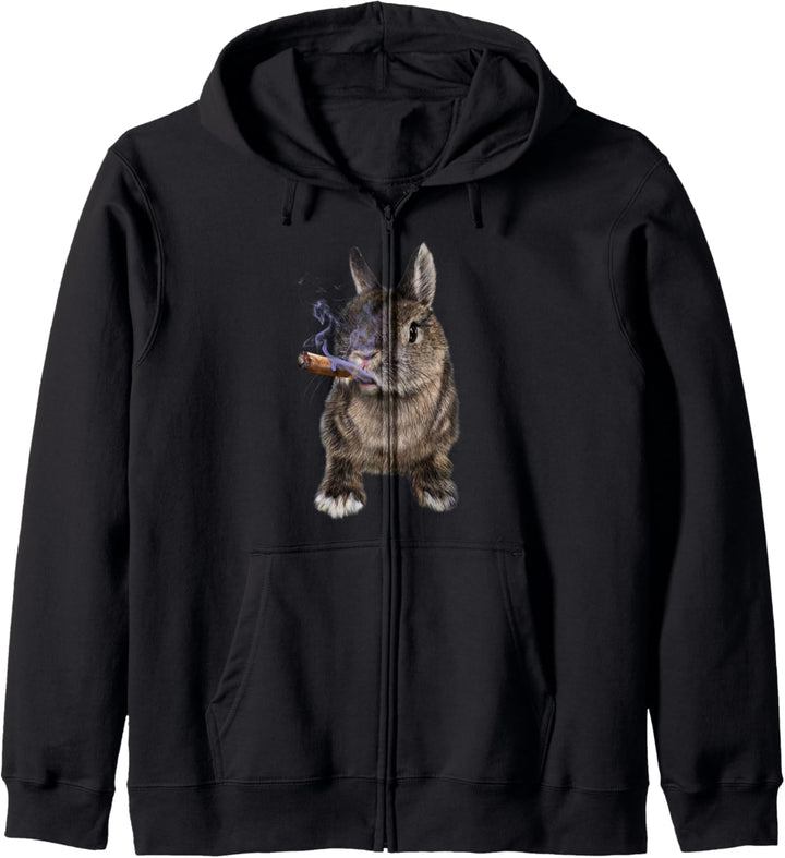 Kaninchen mit Zigarre Kapuzenjacke