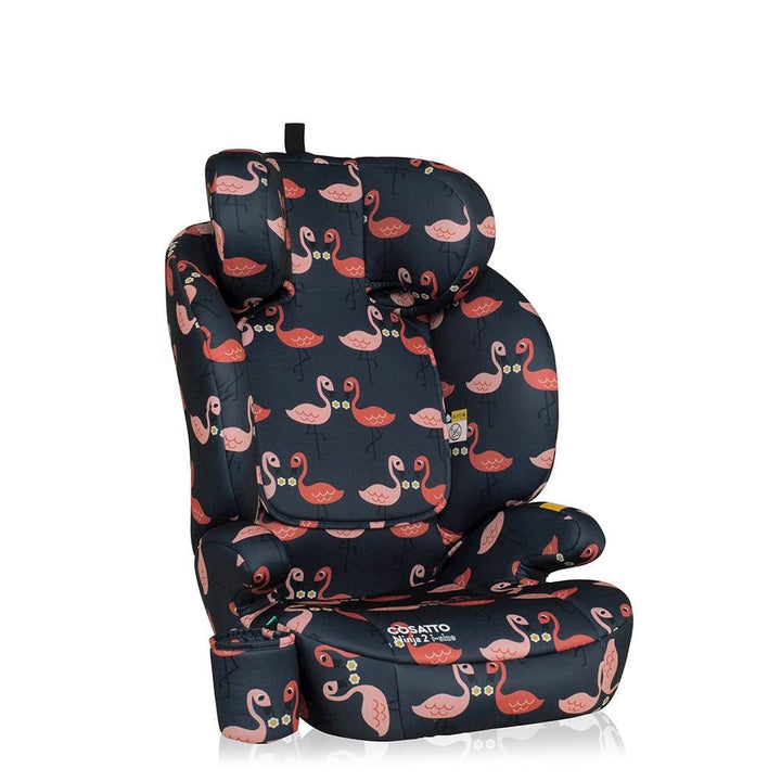 Cosatto Ninja 2 i-Size Hochlehnen-Sitzerhöhung 100-150cm (Pretty Flamingo) | ISOFIX oder Fahrzeuggur