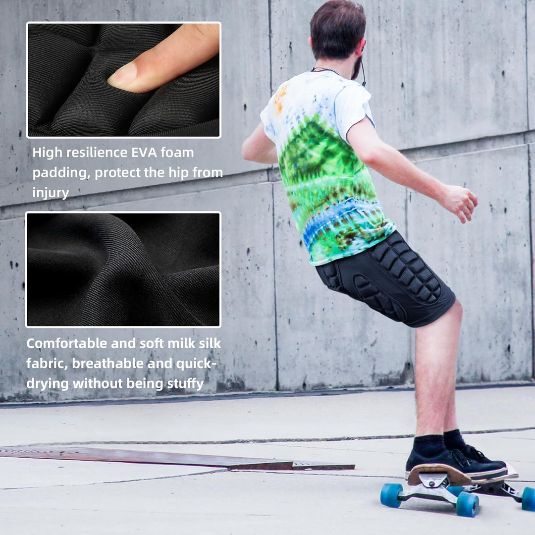 3D Hüftpolster Eva Protektorenhose Gepolsterter Shorts Crash-Pad Impakthose für Skiing, Eislauf, Sno