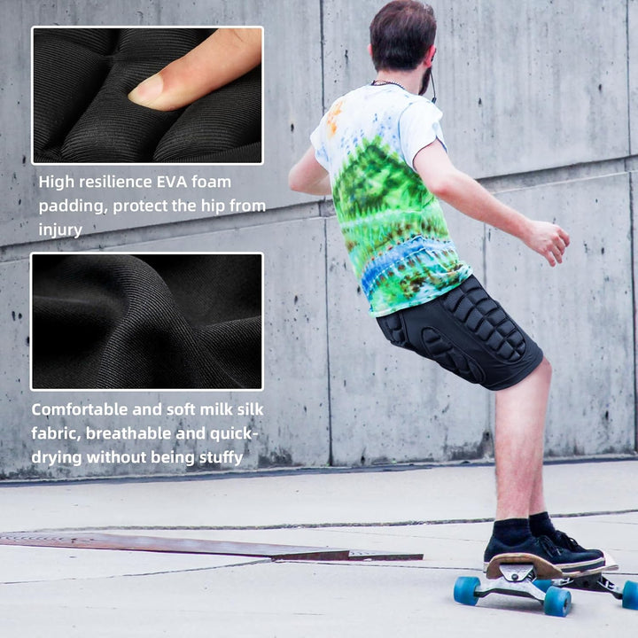 3D Hüftpolster Eva Protektorenhose Gepolsterter Shorts Crash-Pad Impakthose für Skiing, Eislauf, Sno