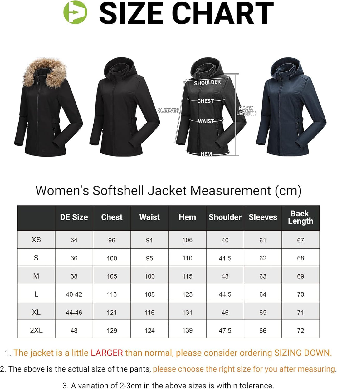 Outdoor Ventures Damen Softshelljacke Kurze Gefütterte Funktionsjacke Wasserdichte Übergangsjacke mi