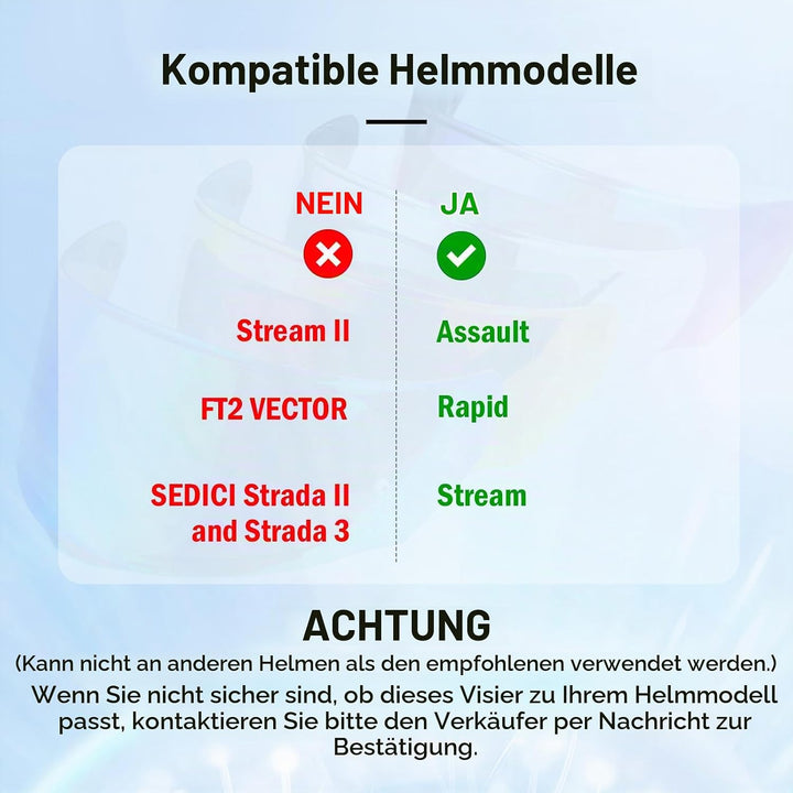 Helmvisier für Assault/Rapid/Stream,Motorradhelm Visier für LS2 FF800/FF353/FF328,Motorrad Windschut