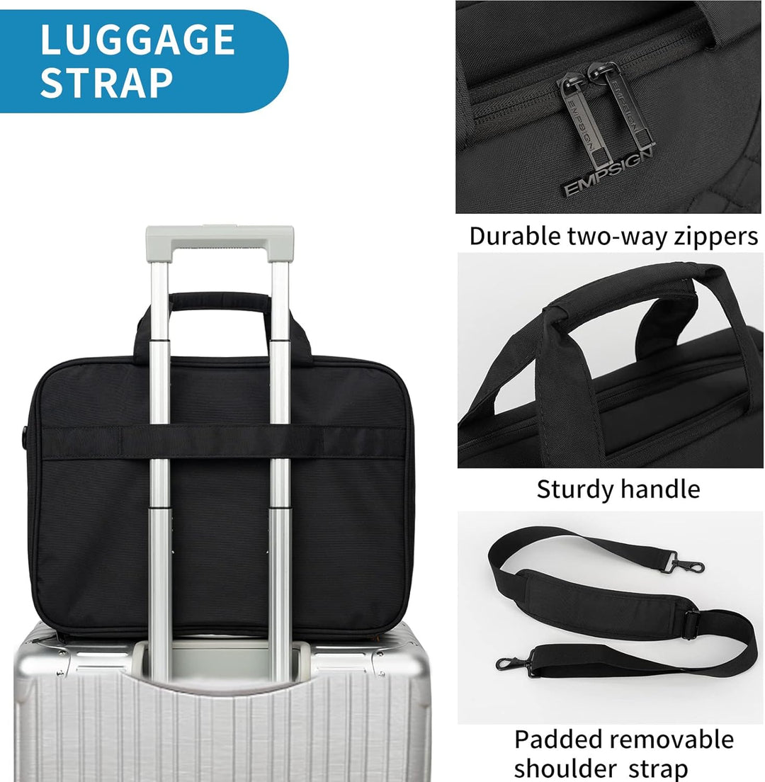 EMPSIGN Laptop Tasche 17 Zoll Laptoptasche für Herren Damen, Wasserdicht Erweiterbare Bussiness Akte