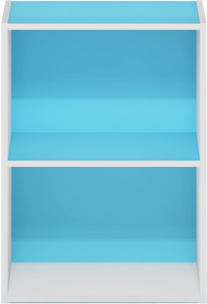 Furinno Luder Bücherregal 23.7(D) x 39.5(W) x 53.9(H) cm Weiss/ Hellblau, 23.7(D) x 39.5(W) x 53.9(H