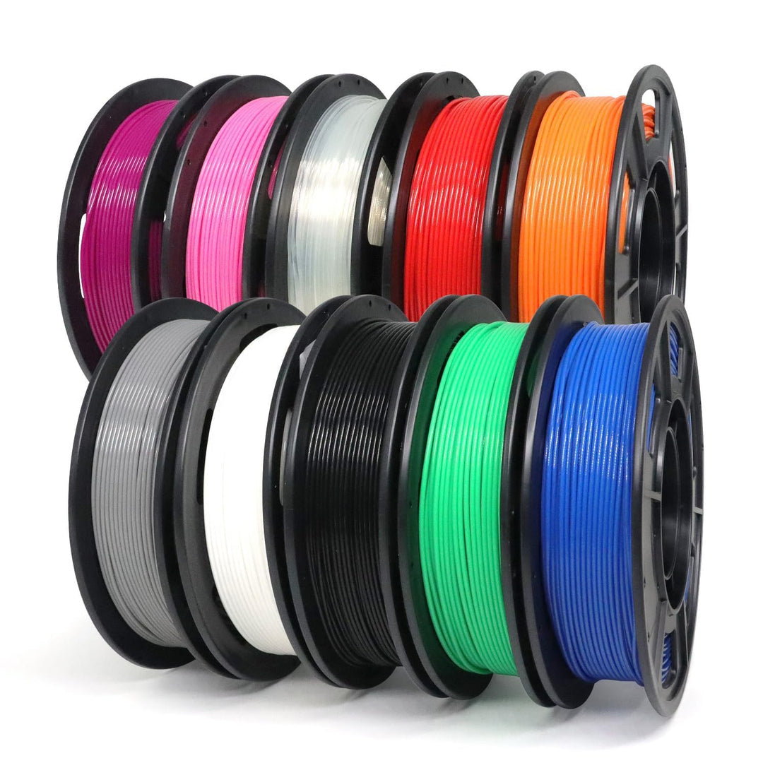 YOUSU pla plus filament 1.75, 3d drucker filament, 3d filament pla+ bündel, 250gx10 rollen (Schwarz/