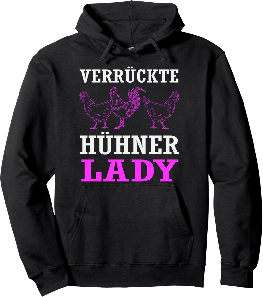Tier Geschenk für Verrückte Hühner Lady Damen Huhn Pullover Hoodie