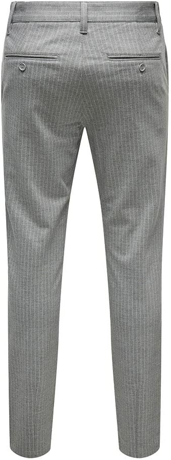 ONLY & SONS Male Chino Hose ONSMARK PANT STRIPE GW 3727 NOOS 28W / 30L Light Grey Melange, 28W / 30L