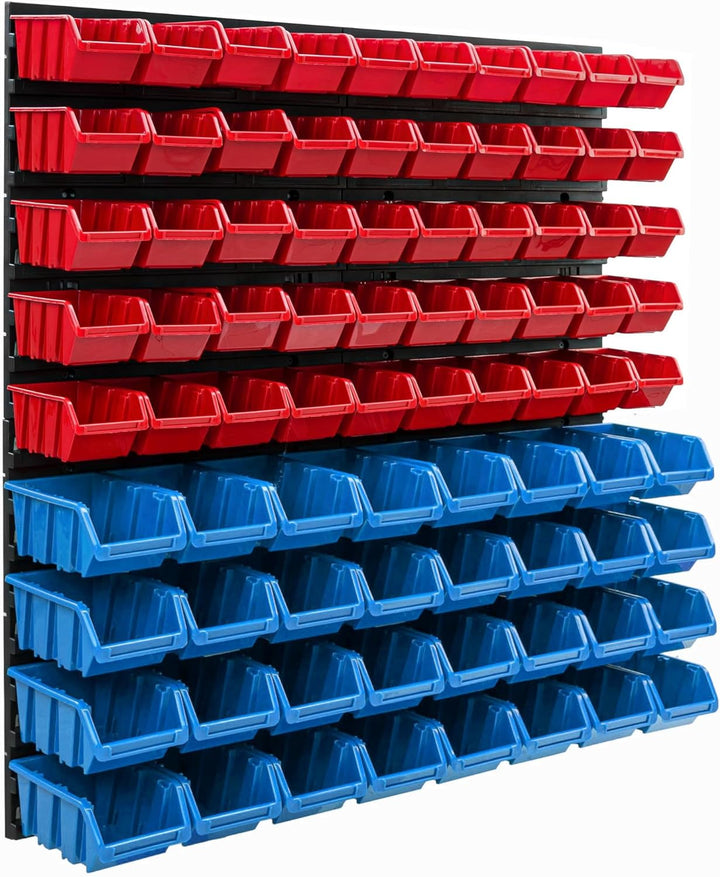 Lagersystem Wandregal 770 x 780 mm | 82 stck. Box | Stapelboxen Schüttenregal Sichtlagerkästen | Ext