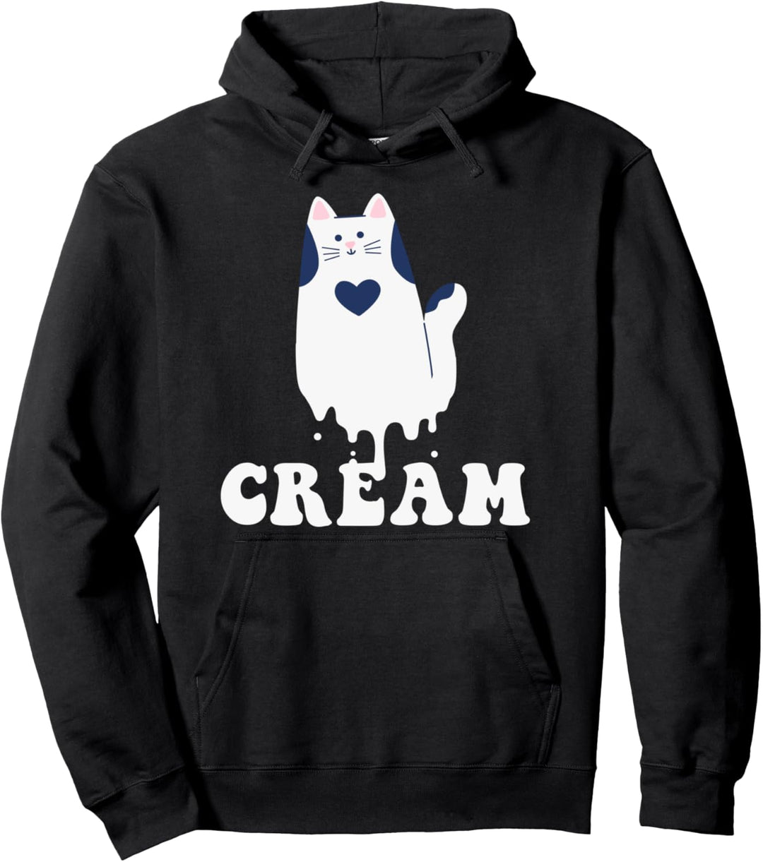 Süsse Katze Cream Katzenbesitzer Eiscreme Herz Miezekatze Pullover Hoodie