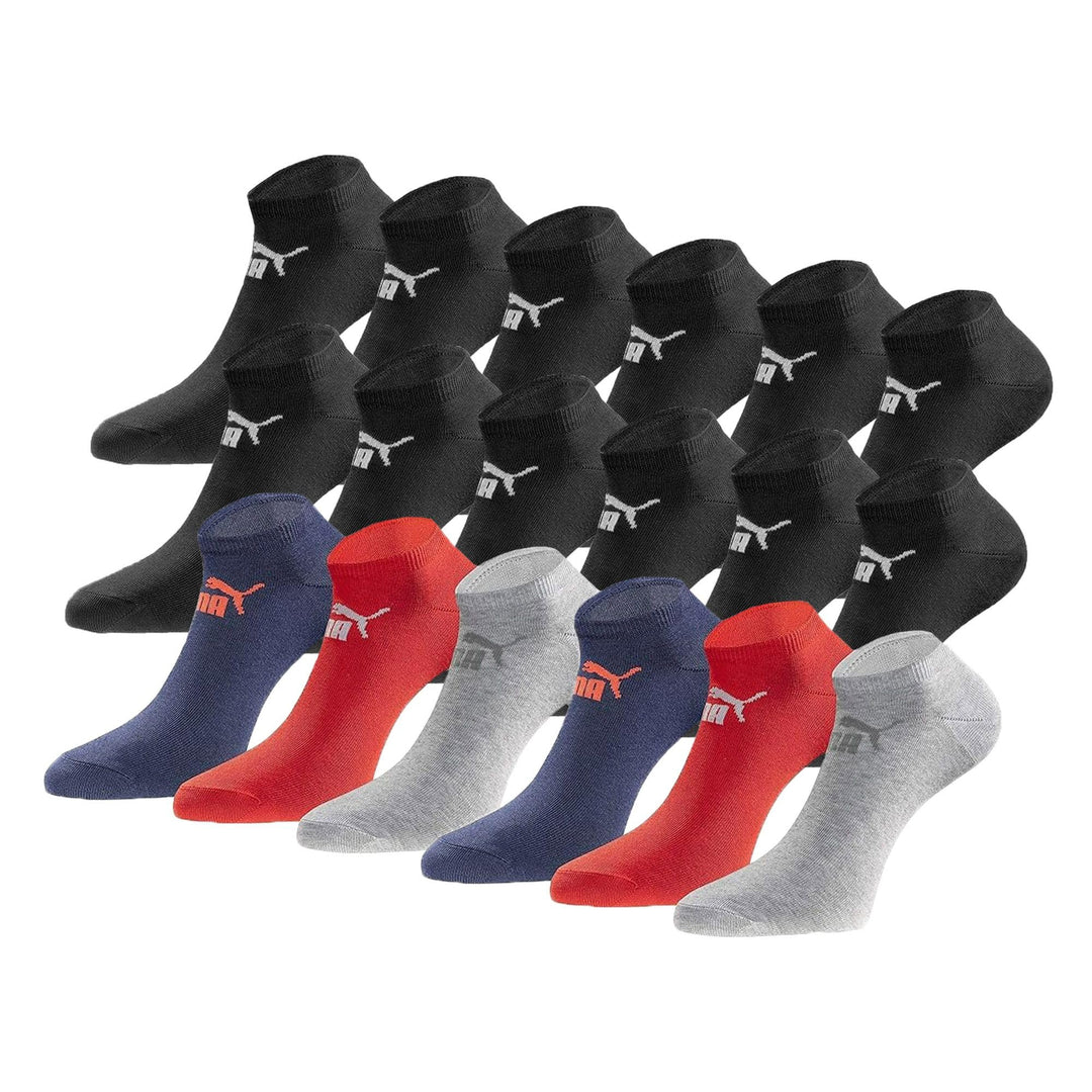 PUMA Sneakersocken 18 Paar Pack Statement Edition - Damen und Herren - Black-Blue-Red-Grey Season -