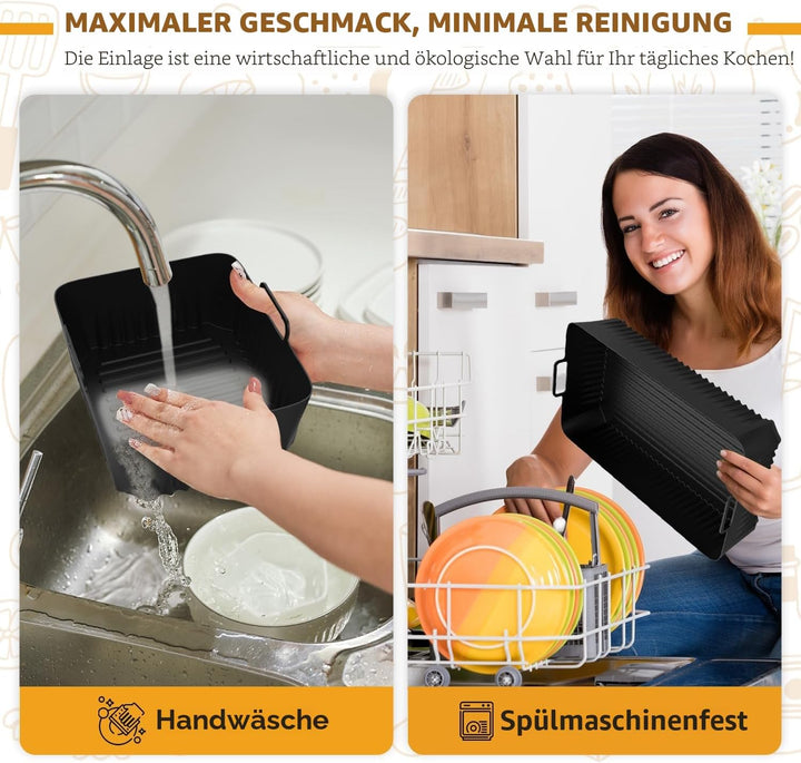 3 Stück Silikonform HeissLuftfritteuse Zubehör für Cosori Twinfry 10L,Silikonform Airfryer für Cosor