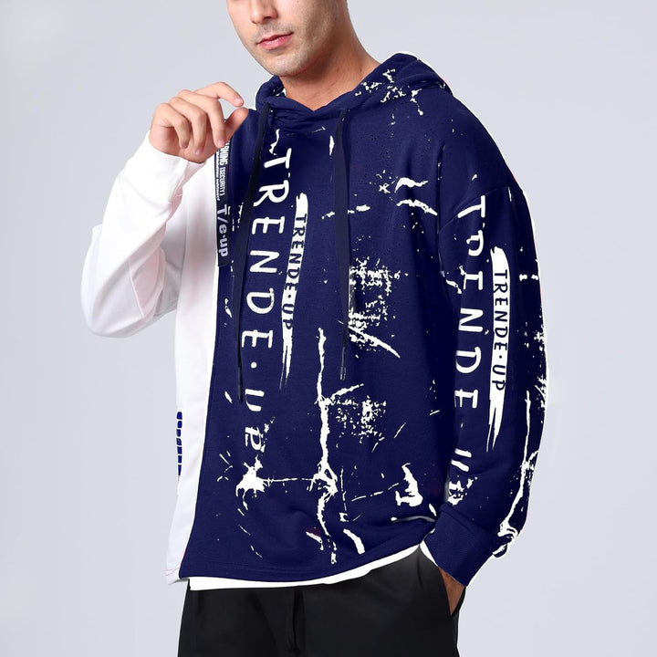 Hoodie Herren Techwear Kapuzenpullover Pullover Hip Hop Streetwear Patchwork Sweatshirt Unisex M Bla