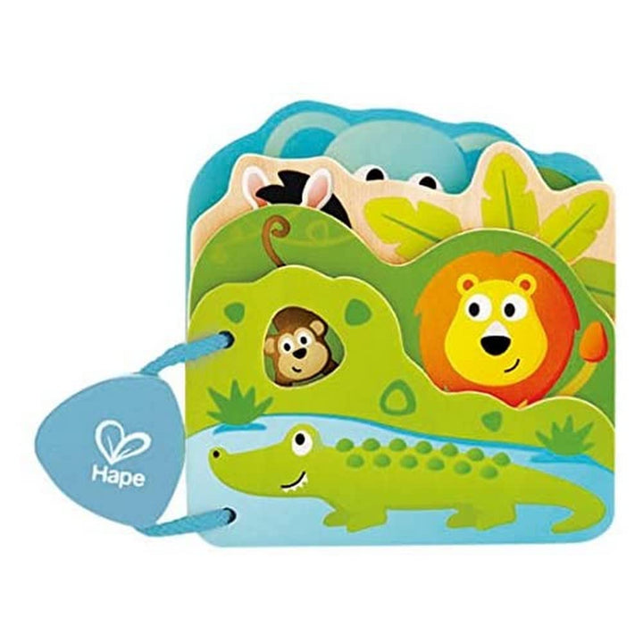 Hape International E0047 Baby-Buch Tiere in der Wildnis Display, Multicolored