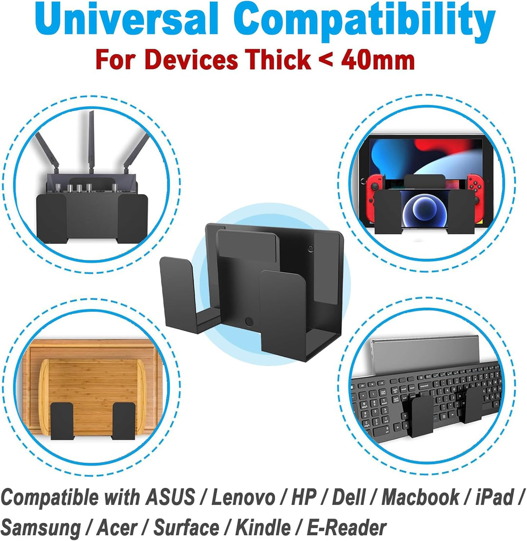 Laptop Wandhalterung - Dual Layer Universalhalter für 2 Geräte mit Dicke < 4 cm, Universelle Wandhal
