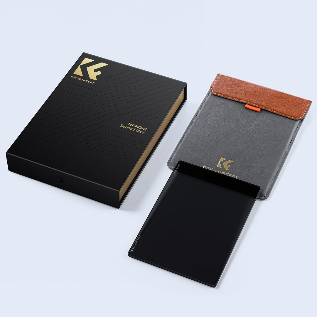 K&F Concept 4 x 5,65" ND8 Filter(3 Blendenstufen),Dicke 4mm Rechteckfilter quadratischer Graufilter
