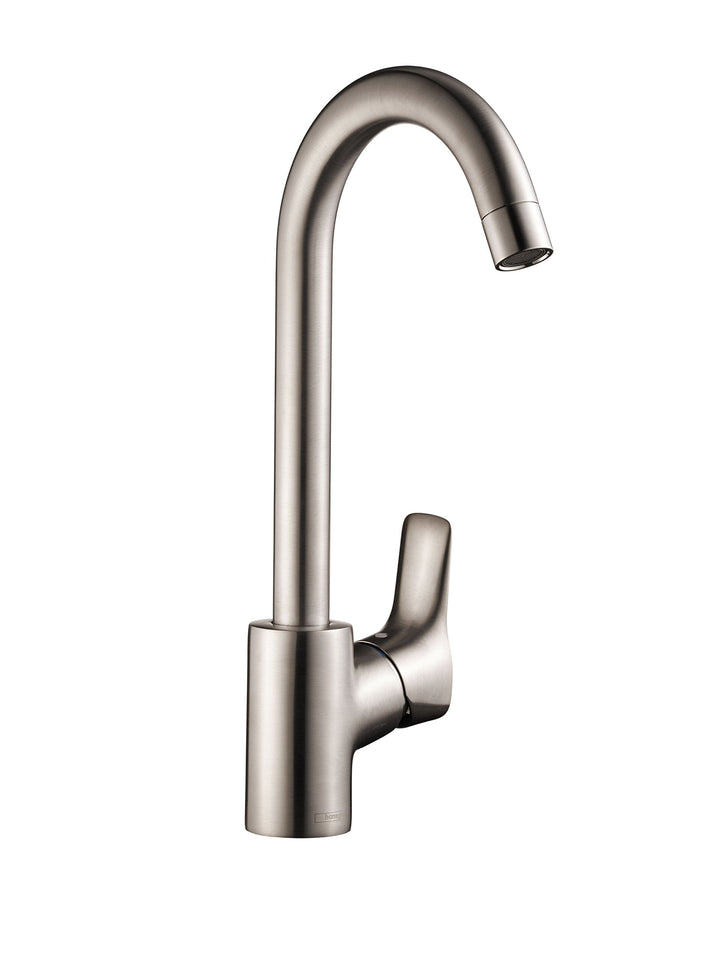 Hansgrohe MySport L Mischbatterie für Küchenspüle, grau, 13862800 Stahlfarben, Stahlfarben